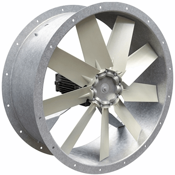AXD kanal tipi silindirik gövdeli aksiyel fan, kovanlı aluminyum ve plastik kanatlı aksiyal kanal fanları, vitlo axd