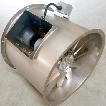 paslanmaz çelik inox aksiyal kanal tipi fan bifurcated  motor hava akımı dışında yüksek sıcaklığa dayanıklı aksiyel havalandırma fanları